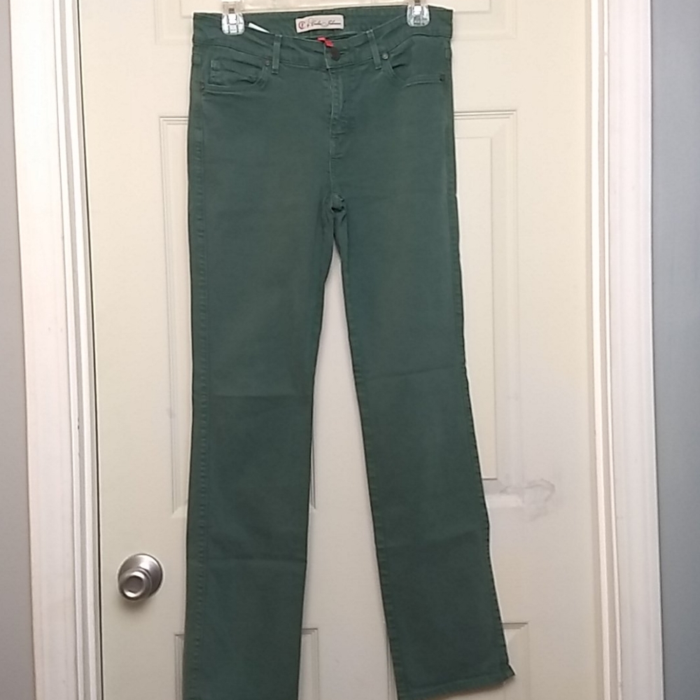 CJ by Cookie Johnson green skinny jeans